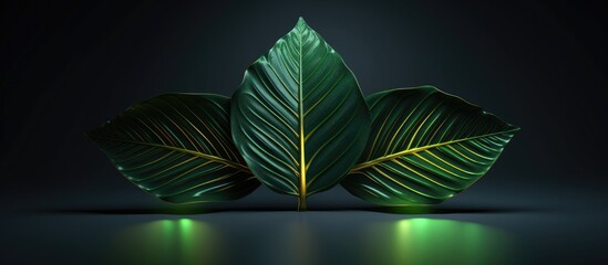 Close-up of green leaves, abstract background. 
