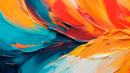 multi-colored strokes of oil paint