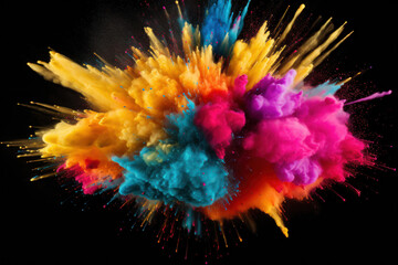 Colorful splash smoke abstract background. Generative ai.