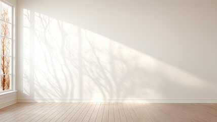 white wall, shadows from the sun on the wall, minimalism