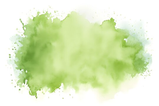 Blot of green watercolor isolated on white background