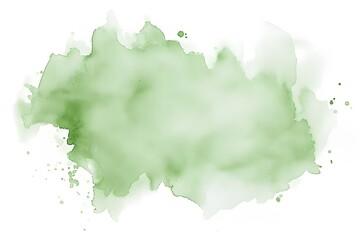 Obraz premium Blot of green watercolor isolated on white background