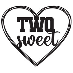 Two sweet 2 second birthday heart shape laser cut sign design birthday celebration baby girl 