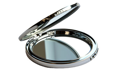 Glamour On-the-Go with a Compact Mirror On Transparent Background.