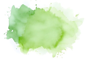 Blot of green watercolor isolated on white background