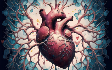 artistic depiction of the heart in the center of life