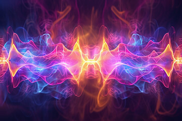 Abstract vibrant energy waves with dynamic motion and colorful light flow