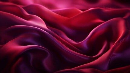 Fototapeta premium Soft waves of luxurious pink and purple satin fabric with a velvety texture.
