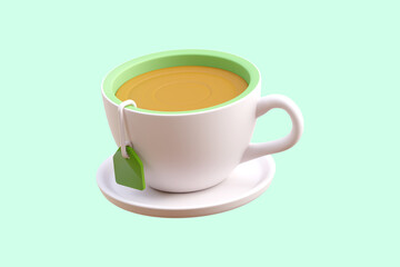 Tea Cup 3D Icon Illustration