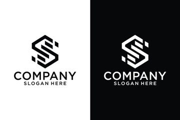 initial s Modern creative logo type. Vector icon. Unusual geometric letter S. Architectural vector logo. Isolated monogram.