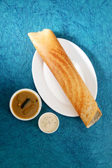 Crispy Masala Dosa Or Dosa Sambar With Chutney