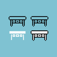 Pixel art outline sets icon of drawer variation color.drawer table icon on pixelated style. 8bits perfect for game asset or design asset element for your game design. Simple pixel art icon asset.
