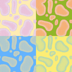 Hearts and Stars Seamless Pattern Vector Wallpaper Illustration with Vintage Love and Cute Retro Design in Colorful Nature Theme