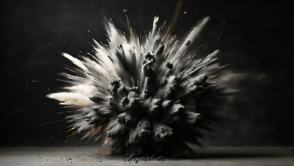 abstract black powder explosion background black white
