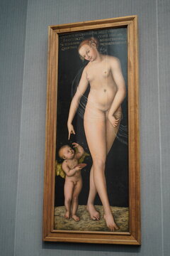 Venus und Amor als Honigdieb von Lucas Cranach d. &Auml;. in der Gem&auml;ldegalerie in Berlin am 31.01.2024