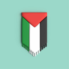 palestine flag 3d with green background