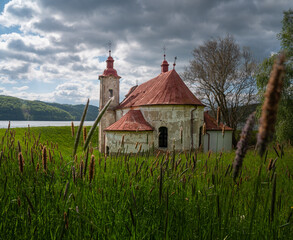 Church of St. Stefan near the Veľká Domaša water reservoir was built in 1780. - obrazy, fototapety, plakaty