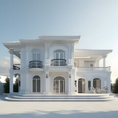 Obraz premium Design mockup in white and color of luxury house.