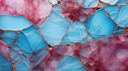 Abstract background with aquamarine and tourmaline pink natural crystal effect texture
