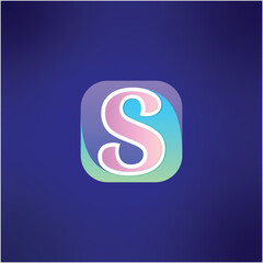 Modern letter S abstract logo template, colorful, app icon, letter S logo for technology brand identity symbol mark design.