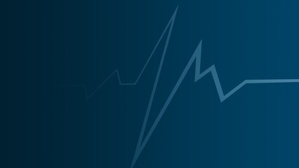 Angled ECG Simple Graphic on Dark Blue Turquoise Gradient Background