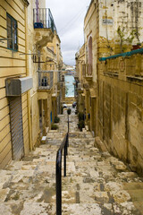Fototapeta na wymiar Architecture of downtown in Senglea, Malta