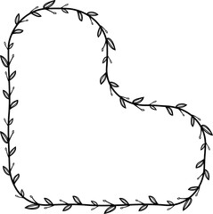 Corner shape Flower wreath frame leaf vector floral border picture frames Branch laurel botanical silhouette black elements decoration greeting wedding frames