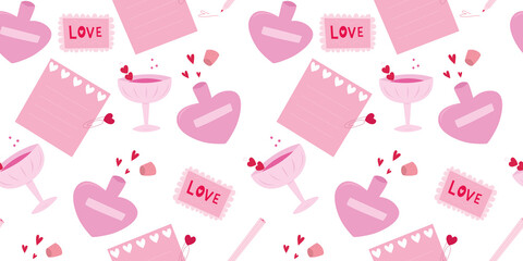 Valentine's day pattern. Seamless design. February 14 wrapping paper