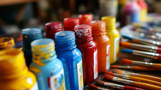 Les arts plastiques dans une classe d'&eacute;cole avec des enfants
