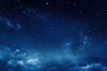Fototapeta na wymiar view of the dark blue sky with clouds and glowing stars