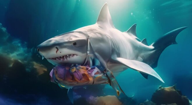 shark carrying bag cute underwater animal
