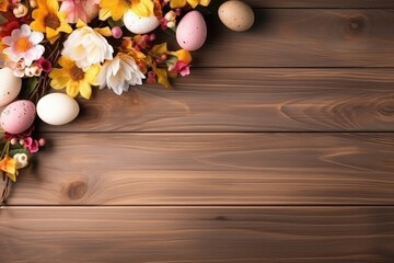 Happy Easter decoration background, colorful eggs.