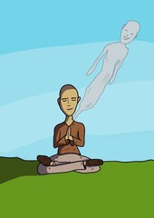 Man meditating in yoga pose