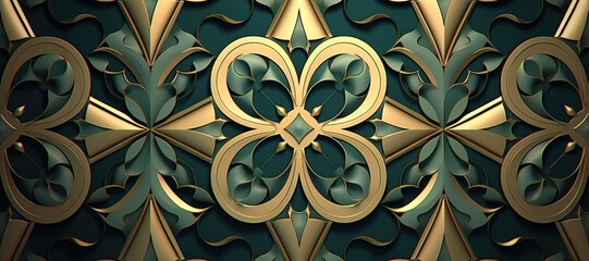 gold floral patern motif, flower, ornament 12