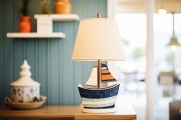 a nautical-themed lamp used in a coastal setting