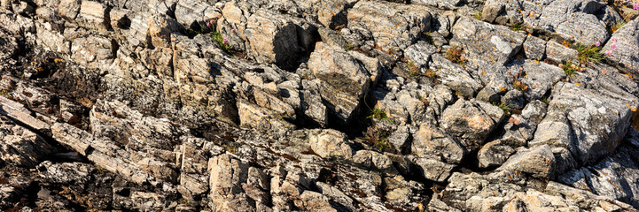 Panoramic image. Natural rocky background
