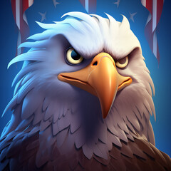 Cartoon Golden Eagles stars and stripes