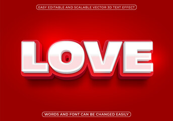 Love Editable 3d Style Text Effect Design