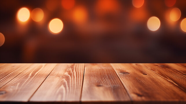 Clean wooden platform on cozy background picture	