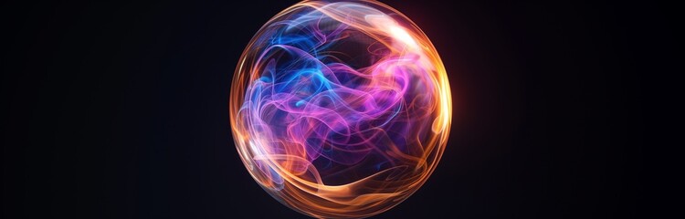 Fototapeta premium futuristic purple and pink energy ball