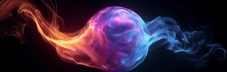 Crédence de cuisine en verre imprimé Ondes fractales futuristic purple and pink energy ball
