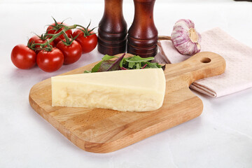 Piece Italian hard parmesan cheese