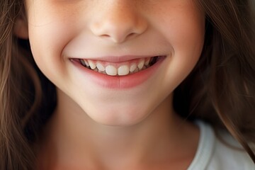 Obraz premium Child Smiling Showing Teeth Close-up Mouth