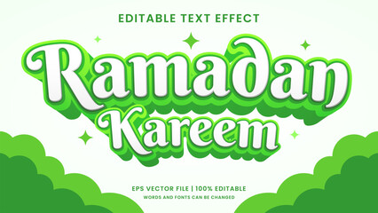 Ramadan kareem 3d editable text effect - obrazy, fototapety, plakaty