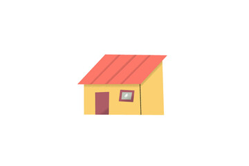 Fototapeta na wymiar simple yellow house