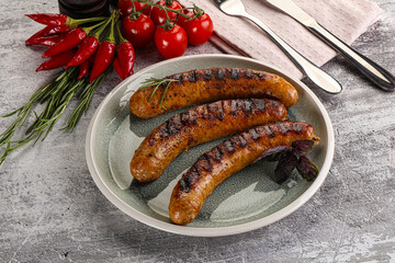 Grilled meat sausages with spices