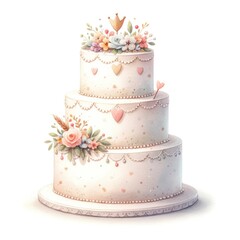 Watercolor, wedding element, romantic, elegant, soft, pastel colors