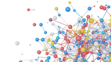 Abstract connecting dots and lines. Connection science and technology