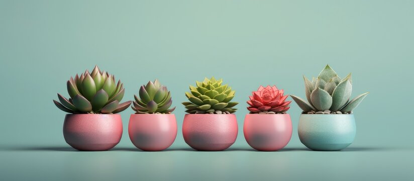 Succulents on a green background.