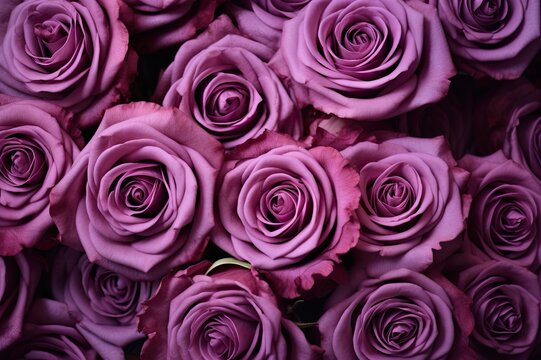 pink roses in a bouquet close up image